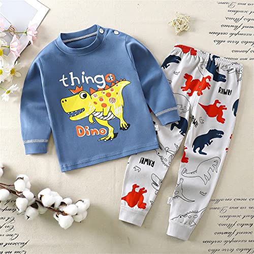Boys Girls Cotton 𝐏a𝐣ama Set Long Sleeve 𝐏𝗝s Toddler Baby Cute Cartoon 𝐏ajamas Soft Sl𝐞epwear (A-AC, 2-3 Years)2