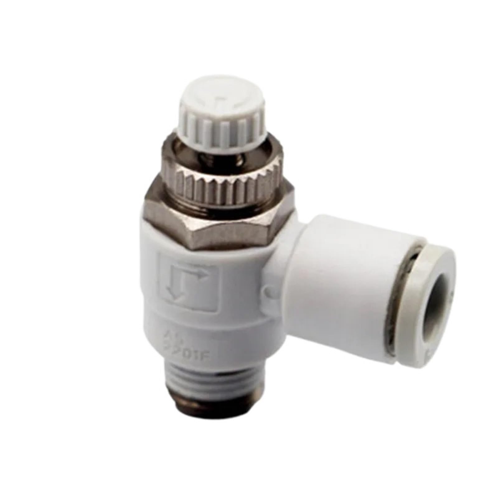 Regulador tipo codo AS1201F-M3-04 de ajuste rápido para cilindros de aire