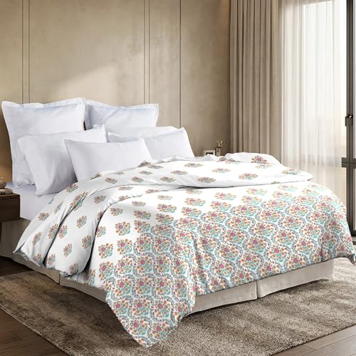 Image of MYTRIDENT Soft Comfort Comforter, 100% Cotton Cover, 200 GSM Fiber Filled Comforter, 88 Inches x 104 Inches, King Size Comforter, Printed, AC Blanket, Reversible - Cascade