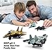 UiiQ Pull Back Airplane Toy Set Die Cast Metal Military Themed Fighter Jets, Good for Kids Toy Set Collection - 4 Pcs (Blue)