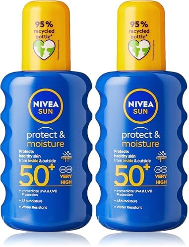 NIVEA SUN Protect & Moisture Sun Spray SPF 50+ (200ml), Moisturis...