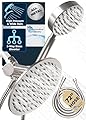 HammerHead Showers® ALL METAL Dual Shower Head Combo – BRUSHED NICKEL – 8 Inch Rainfall High Flow Shower Head & Handheld Shower Head High Pressure with Hose 6ft - Hotel-Like Double Shower Heads