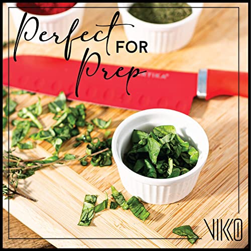 Vikko 2 Oz Ramekin Set: Small Ramekins & Soufflé Dishes - Ceramic Charcuterie Cups - Oven Safe Ramekins - Mini Ramekins - White Ramekins 2 oz - Condiment Cups & Dipping Sauce Cups - Ramiken Set of 6