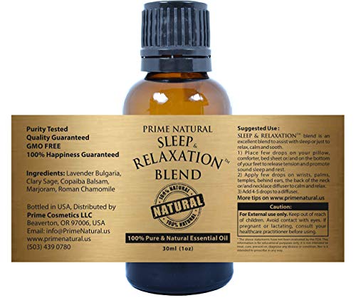Sleep & Relaxation Essential Oil Blend 30ml / 1oz - Pure Natural Undiluted Therapeutic Grade for Aromatherapy Scents & Diffuser - Good Natural Sleep Aid, Stress Anxiety Relief, Sleep Well, Calming