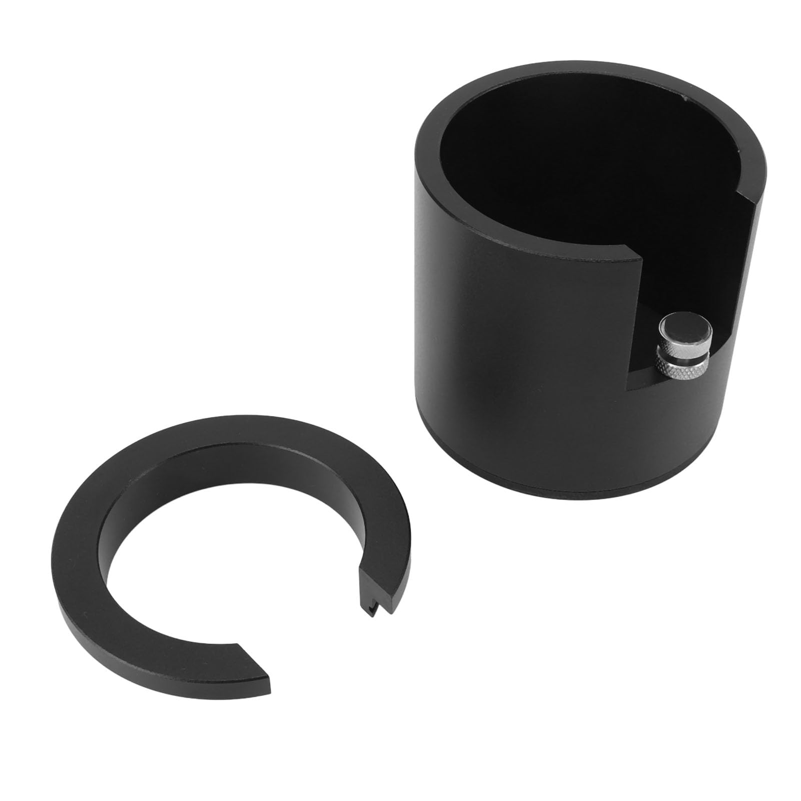 Siebträger-Halter, Tamper-Ständer, höhenverstellbar, Tamping-Station-Basis für 51 mm, 53 mm, 58 mm Siebträger, Kaffeezubehör aus Aluminiumlegierung (Schwarz)