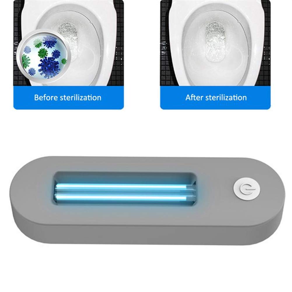 Lámpara UV, USB portátil recargable esterilizador ultravioleta del accesorio ligero, lámpara UVC Para el hogar higiénico,Gris