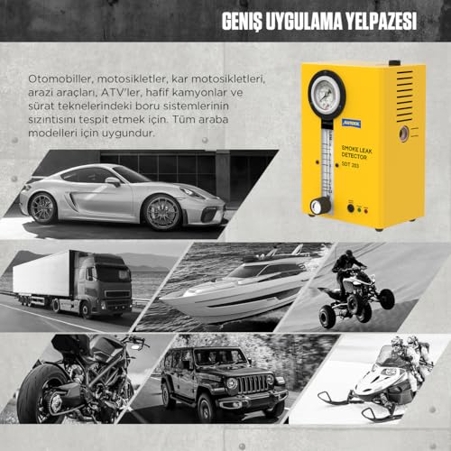 Image of AUTOOL Automotive Smoke Machine, EVAP System Smoke Leak Detector with Air Pump /Flow Indicator /Pressure Gauge for All DC12V Vehicles