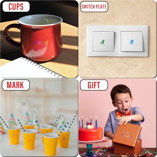 Image of 2010 Pieces 10 Sheets Letter Stickers,Self Adhesive Waterproof Vinyl Mailbox Numbers Stickers,Alphabet Decals for DIY,Window,Door,Sign,Bike,Car,Laptop,Scrapbook (Colorful, 1 /2 Inch)