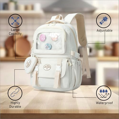 Image of Tinttot 30 Litre, Japanese Korean Style Capybara Niche College Students Light weight School bag Women's Travel Backpack