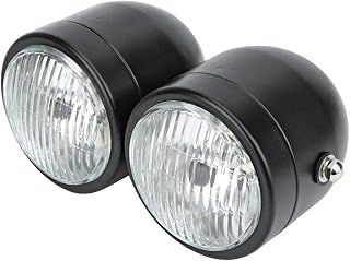 Twin Headlight, Motorbike Dual Headlight Motorcycle Modification Part Replacement Twin Headlight Lamp (Without Bracket)