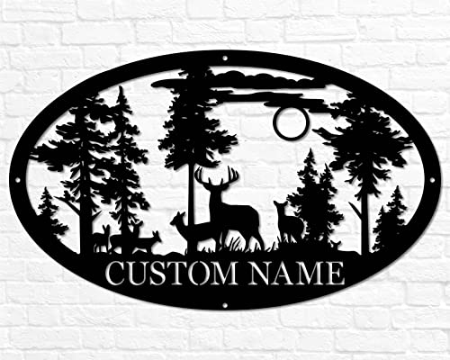 Personalized-Oval-Deer-Metal-Cabin-Sign-Outdoor-Hunting-Deer-Hunter-Gift-Custom-Family-Name-Sign-Last-Name-Deer-Monogram-Cabin-Decor Personalized Oval Deer Metal Cabin Sign Outdoor Hunting Deer Hunter Gift Custom Family Name Sign Last Name Deer Monogram Cabin Decor