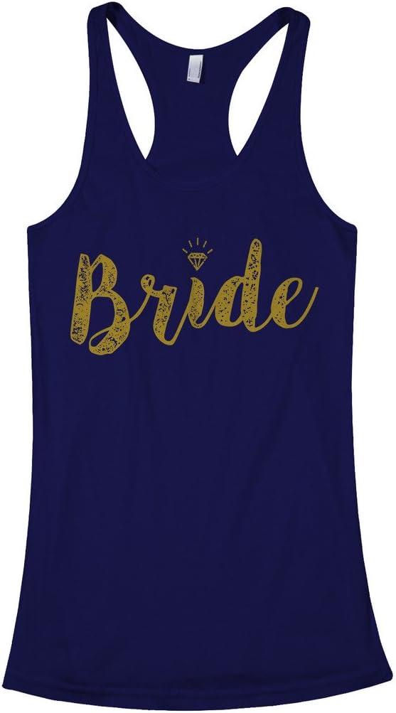 Threadrock Women's Bride Gold Script Racerback Tank Top