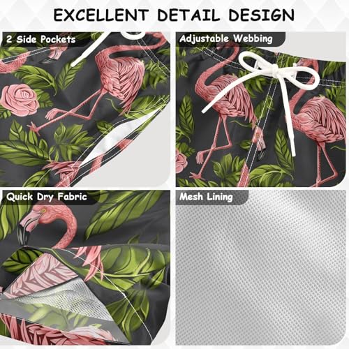 senya Tropical Pink Flamingo Boys Swim Trunks Toddler Shorts Swimwear Boardshorts3