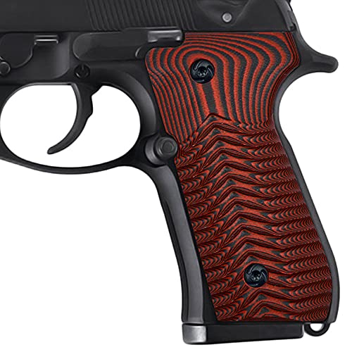Guuun Beretta 92 Grips G10 Full Size Beretta 92fs 96 Grips Standard ECG Texture - Red/Black