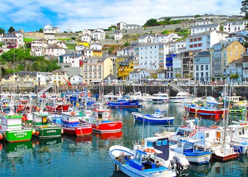 Puzzles 1000 Pieces for Adults jigsaw puzzles for adults 1000 Piece Puzzle Educational Games -Luarca Harbor-Home Decoration Puzzle 1000 Pieces