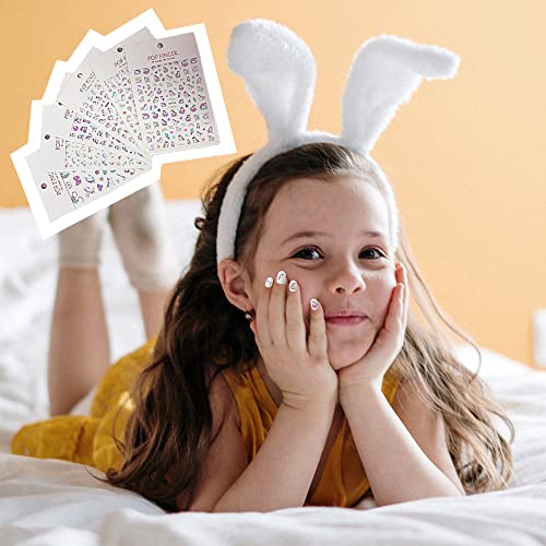 Muachcha 6 Sheets Unicorn Kids Nail Stickers Decals Self Adhesive 3D Design Art Nail Tips Cute Manicure Accessories Fingernail Toenails Decorations For Little Girls Children Birthday Party Gift #TOP3