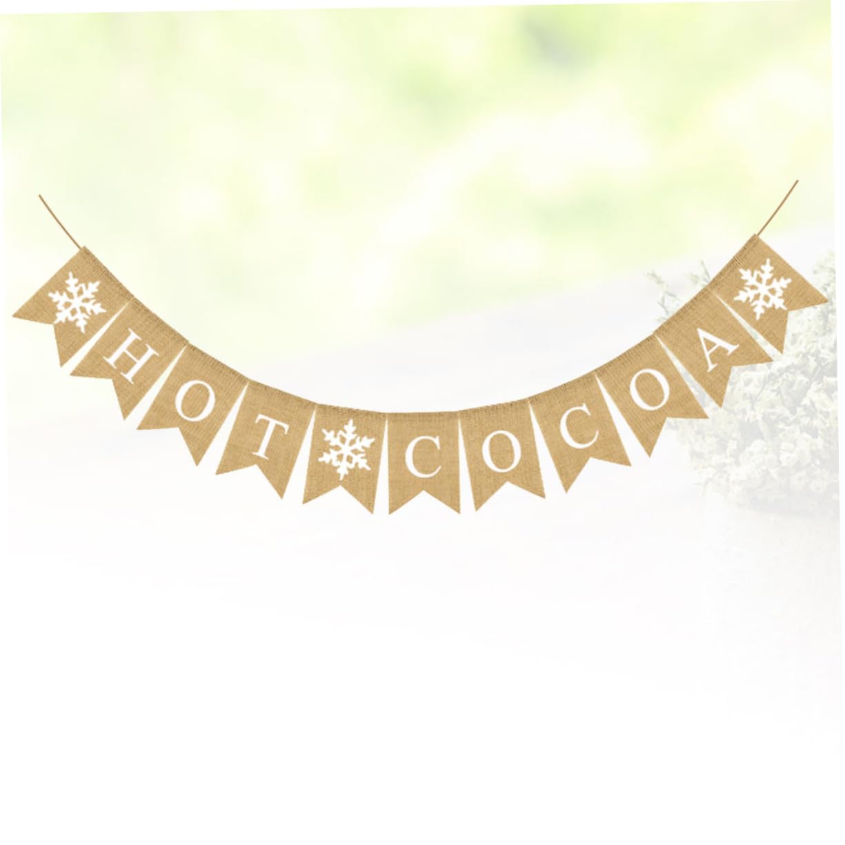 MAGICLULU Set da 3 Eleganti Festoni Natalizi in Lino con Motivo A Fiocco di Neve Decorazioni Festive