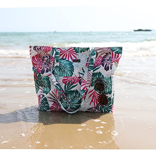 We We Large Canvas Straw Beach Pool Bag Waterproof Beach Tote Bags for Women Travel Shoulder Handbag2