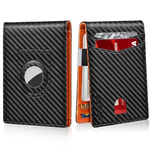 Image of Mens Slim Wallet Money Clip: Bifold Vegan Leather Wallets RFID Blocking Front Pocket Wallets Credit Card Holder with ID Windown Gifts for Men
