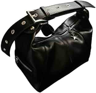 バッグ 00s archive leather hand bag y2k black Amazon.com: Punk Belt Black Leather Y2K Shoulder Purse for