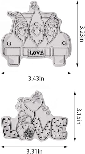 Miniatura 2 de ABTOLS Gnomos para el día de San Valentín sellos transparentes para hacer tarjetas sellos de goma transparente palabras de amor globo de corazón