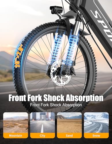 Image of Electric Bike for Adults, 1500W Peak E bike with 48V 12Ah Internal Removable Battery, 26 inch Electric Bicycle Up to 25MPH, 65 Miles Long Range, 5 Modes & 7 Speeds, Lightweight Cruiser E-bike for Commute