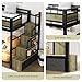 soges Twin Size Metal Loft Bed with Storage Stairs & Drawers,Space-Saving Heavy-Duty Bed Frame for Teens and Junior, No Box Spring Needed, Easy Assembly, Black
