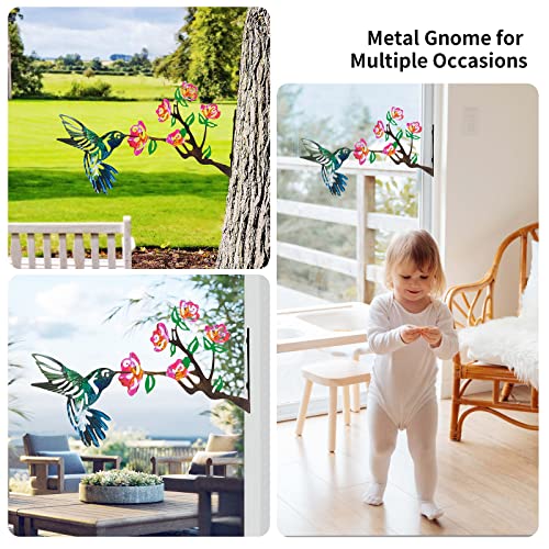 Vzvxcc Steel Hummingbird Metal Bird Decoration, Metal Birds Yard Decor, Hollowed Out Hummingbird Silhouette Garden Bird Statue, Tree Art For Garden Yard Patio Outdoor Decorations(Color) #TOP6