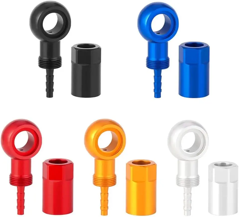 Freio a disco hidráulico de alumínio verde-oliva para XT, kit de agulha de óleo de cinco fios, para encaixe de conector de mangueira de bicicleta, peças do sistema adaptador de linha de freio (ouro)