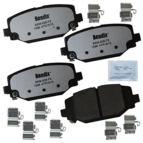 Image of Bendix Fleet Metlok MKD1596FM Semi-Metallic Rear Brake Pads for Select Models Chrysler Grand Caravan, Town & Country, Dodge Journey, Ram C /V, Volkswagen Routan