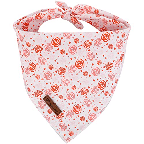 UP URARA PUP Valentine’s Dog Bandana, Valentine Triangle Bid Scarf for Girl Boy Small Medium Dogs or Cats, Adorable Puppy Wedding & Valentine’s Bandana, Cute Soft Cotton Pet Kerchief