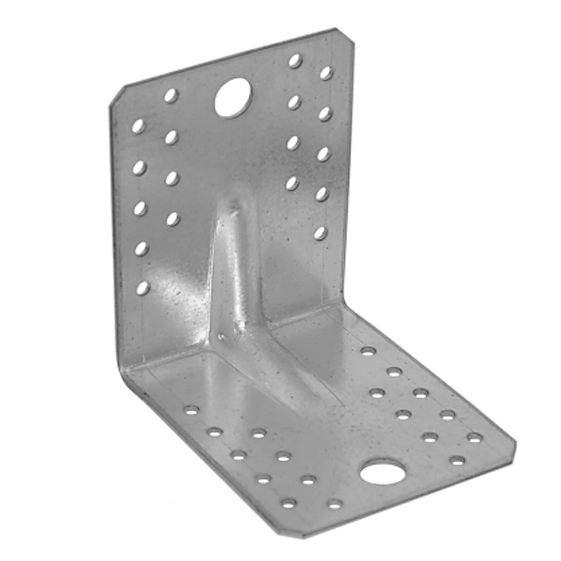 BRESKO Holzverbinder mit Sicke 105x105x90x1,5 mm 20 Stk. VPE Winkel Bauwinkel mit Steg Montagewinkel Rippe Verzinkt Holzbau