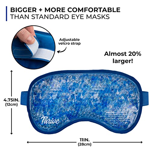 Thrive Hot & Cold Gel Bead Eye Mask/Sleep Mask - Fsa Hsa Approved - Reusable Gel Bead Ice Pack Provides Ice And Heat Pain Relief For Head, Migraines, Puffy Eyes, Beauty, Relaxing, And Sleep #TOP3