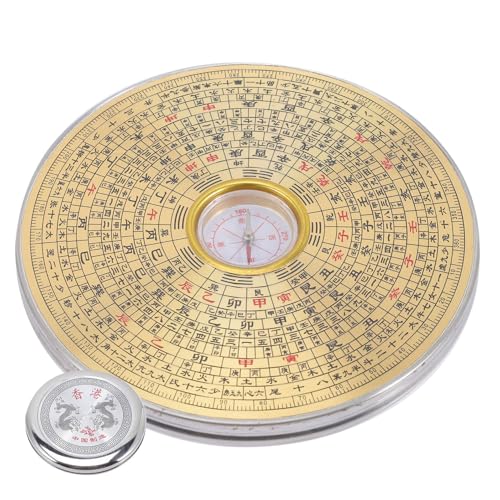 Brújula china tradicional Feng Shui Luopan de cobre portátil miniatura 1