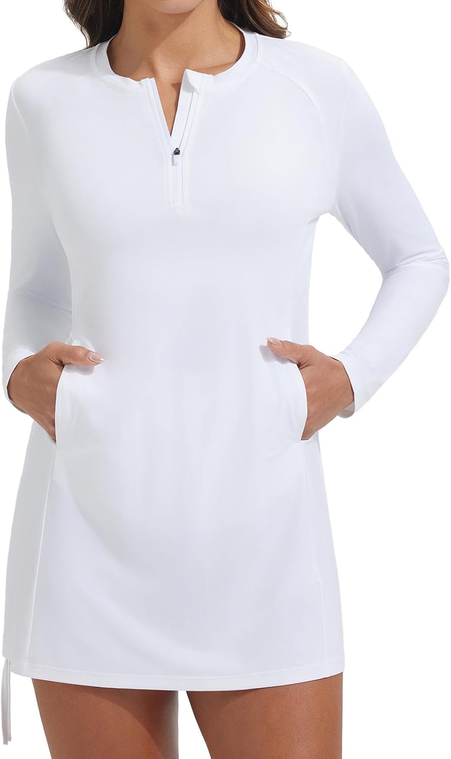 baleaf Rash Guard for Women Long Sleeve Swim Shirt UPF 50+ Swimsuits Top for Women with Kangaroo Pocket