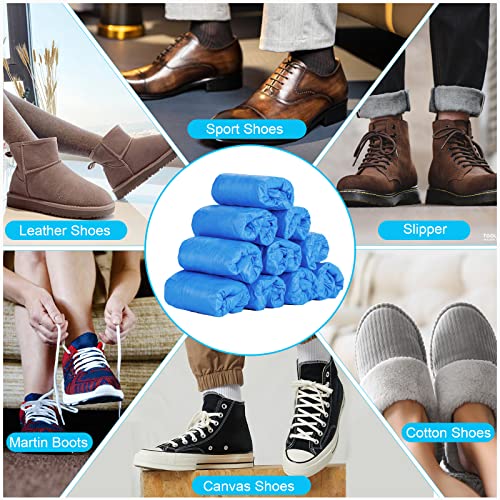 flintronic Schuhüberzieher Einweg, Dicker CPE Material, Einweg Schuhüberzug, 100 Stück (50 Paar), Rutschfest und Wasserdicht, um Schuhe/Fußböden/Teppiche Sauber und Ordentlich zu Halten