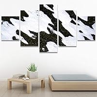 SIGNWIN 5 Panel Canvas Wall Art Abstract Colorful Decorative Elements Modern Artwork for Home Decorations Ready to Hang - 60