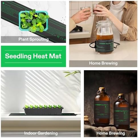 VIVOSUN 3x20 Inches Durable Waterproof Seedling Heat Mat Warm Heating Pad for Kombucha Tea, Beer Brewing, Fermentation and Plant Germination - 5