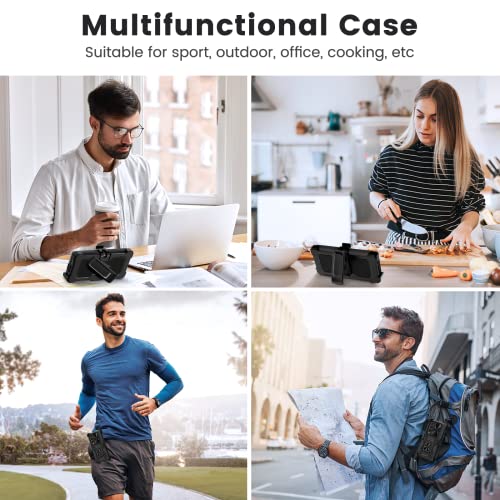 Caka For Z Fold 4 Case, Galaxy Z Fold 4 Case With Kickstand & Belt-Clip Holster Camera Cover With Built-In 360°Rotate Ring Stand Magnetic Case For Samsung Galaxy Z Fold 4 -Black #TOP6