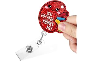 Funny Retractable Badge Reel with Clip "You Gotta Be Kidney Me"
