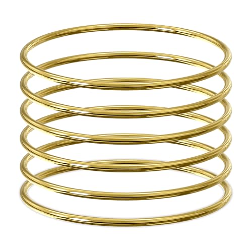 Bracelets jonc extra larges dorés lot de 6 pièces en acier inoxydable pour femme 21,8 cm