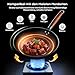Frskalet 33cm Wokpfanne mit Deckel & Silikonspatel Kohlenstoffstahl, Keine Chemische Beschichtung Wok zum Kochen von Gerichten für 3-6 Personen, Geeignet für Induktions, Elektro und Gasherde