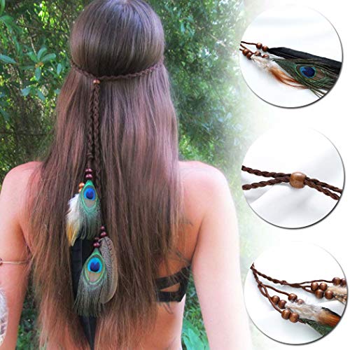 Runmi Boho - Copricapo indiano con piume stile