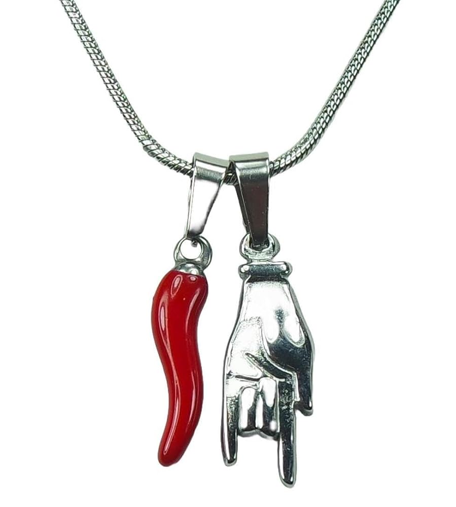 corno necklace silver LORO ENOF ロロ Men's 925 Sterling Silver Italian Horn Cornicello Amulet