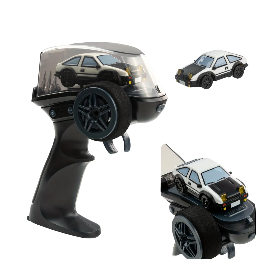 Mini RC Drift Car with Lights | 1:63 Scale Rechargeable Remote Control Toy Car | High-Speed Micro RC for Kids and Adults | USB Charging | Indoor Drift Racer