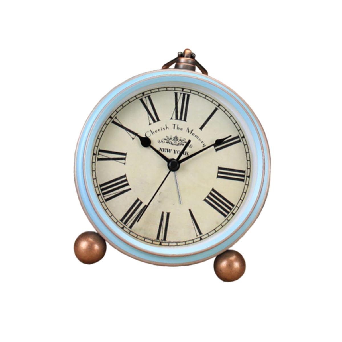 Reloj de mesa antiguo estilo americano retro vintage de metal con alarma para decoración de casa