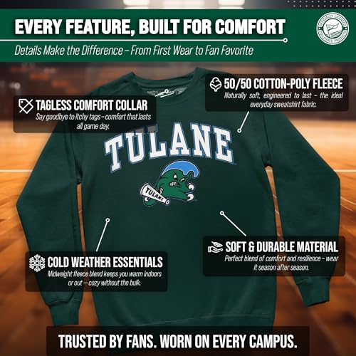 Image of NCAA College Sweatshirt Fleece Crewneck Pullover for Men and Women | Officially licensed NCAA college gameday crewneck pullover - 9 oz fleece lined sweatshirt with arch and logo design