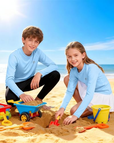 Image of Boys UPF 50+ Swim Shirt Long Sleeve, 1 or 2 Pack Rash Guard Tops