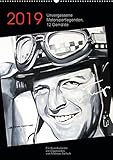 Unvergessene Motorsportlegenden, 12 Gemälde (Wandkalender 2019 DIN A2 hoch): Kunstkalender mit Rennfahrer-Portraits in Öl auf Leinwand. (Monatskalender, 14 Seiten ) (CALVENDO Mobilitaet)
