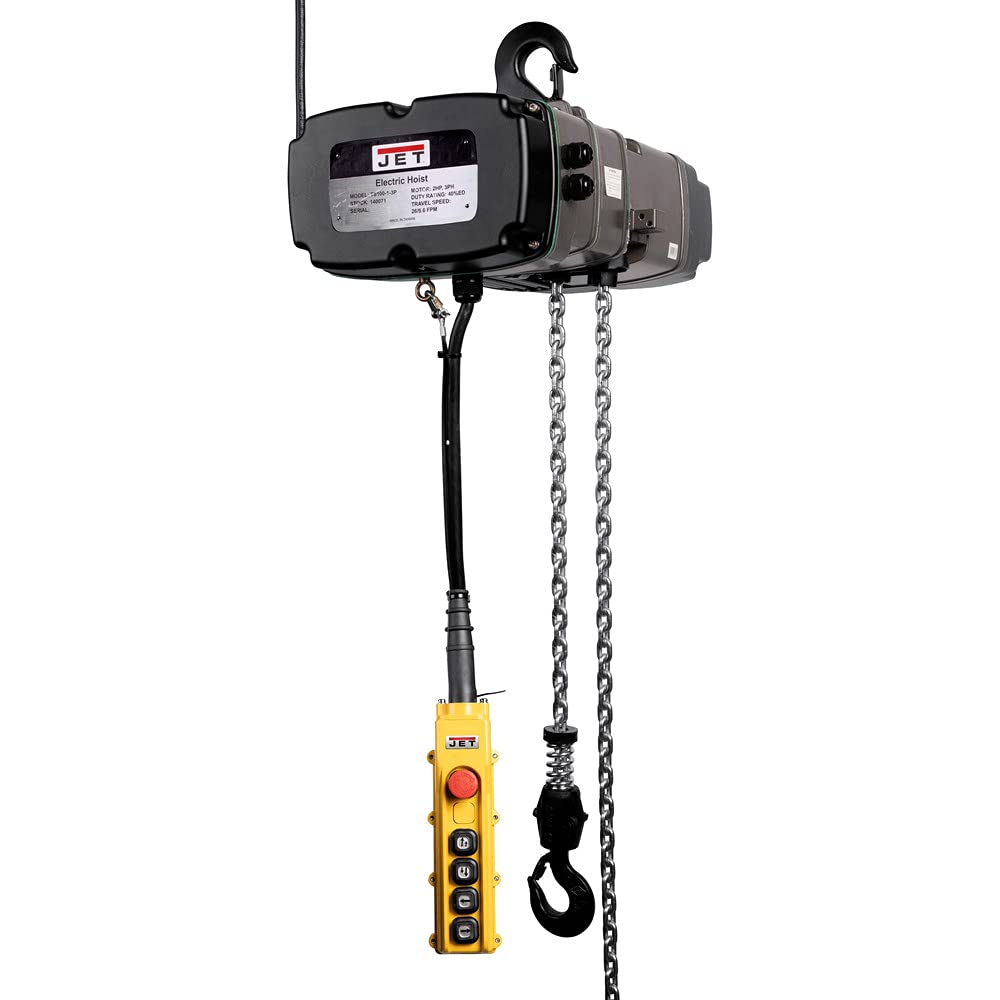 Jet Tools TS300-020 3T Electric Hoist 20' Lift 3PH 460V (144012), Standard
